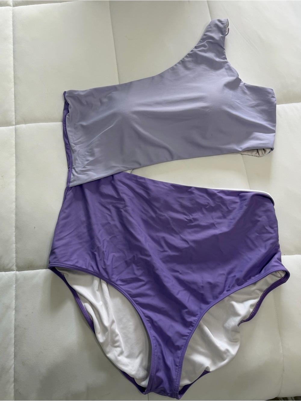 Pink Desert Two-Tone Lavender One-Shoulder Swimsuit